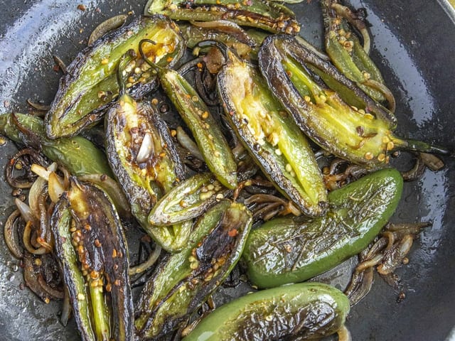 Fried Onions & 1 jalapeño.