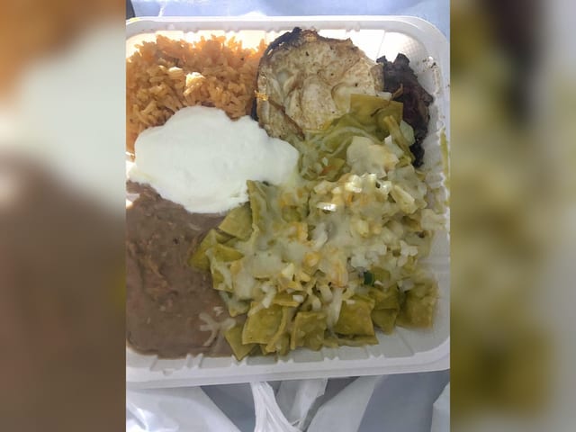 Chilaquiles Verdes (Tortilla Chips in Green Sauce).