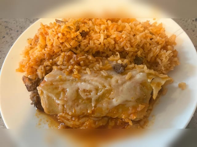Enchilada & Rice.