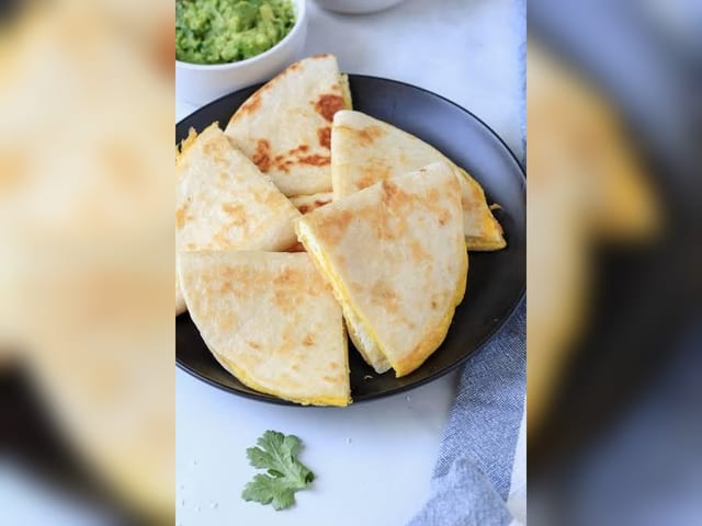 Corn Quesadilla & Rice.